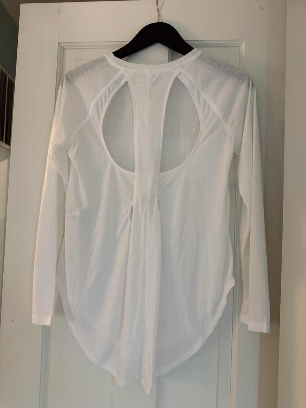 Under Armour White Long Sleeve Open-Back Performance Top